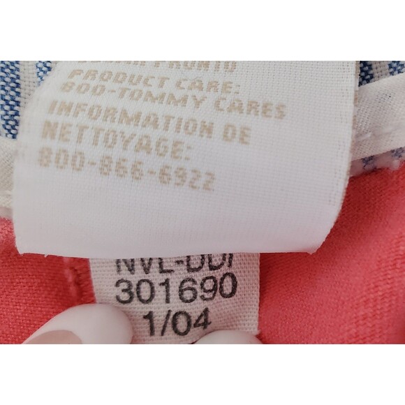 Tommy Hilfiger Shorts Womens Size 16 Coral Pink Chino Mid Rise Khaki VTG Y2K - Picture 9 of 12